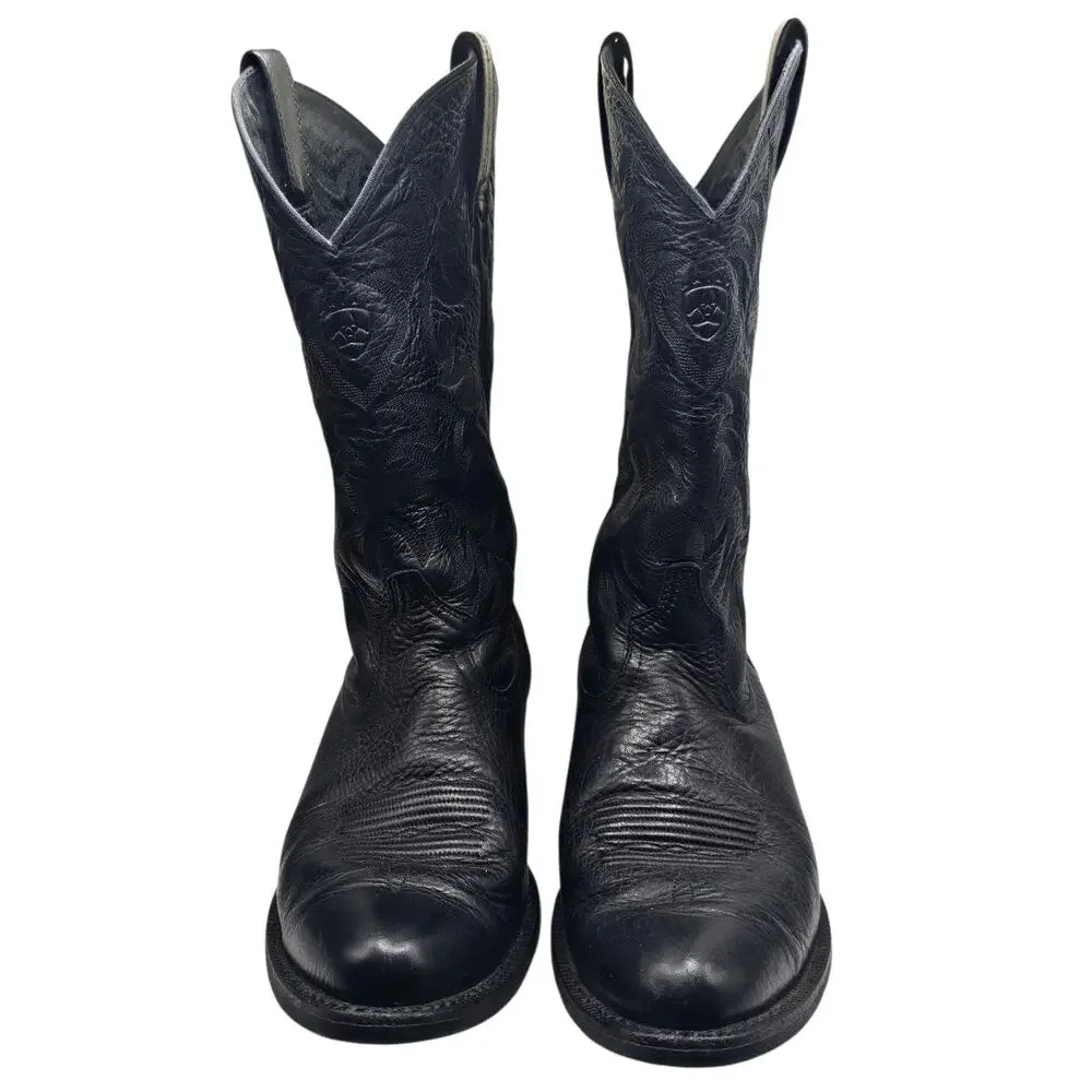 Ariat Mens Black Heritage R Toe Western Leather Cowboy Boots